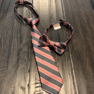 Gymboree Tie and Bow tie - Coral & Gray